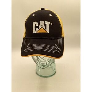 Caterpillar CAT Equipment Trucker Black and Yellow Mesh Adjustable Cap Hat